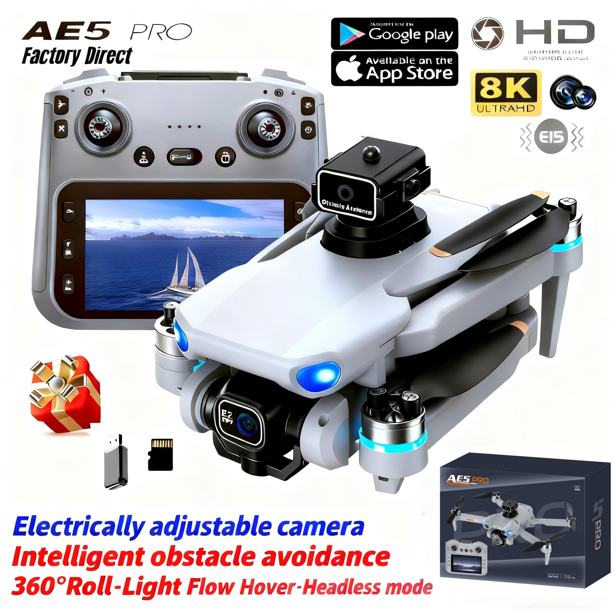 2026 New AE5 Pro Drone 8K HD 4 - Drone Kit Tricopter recension och pris