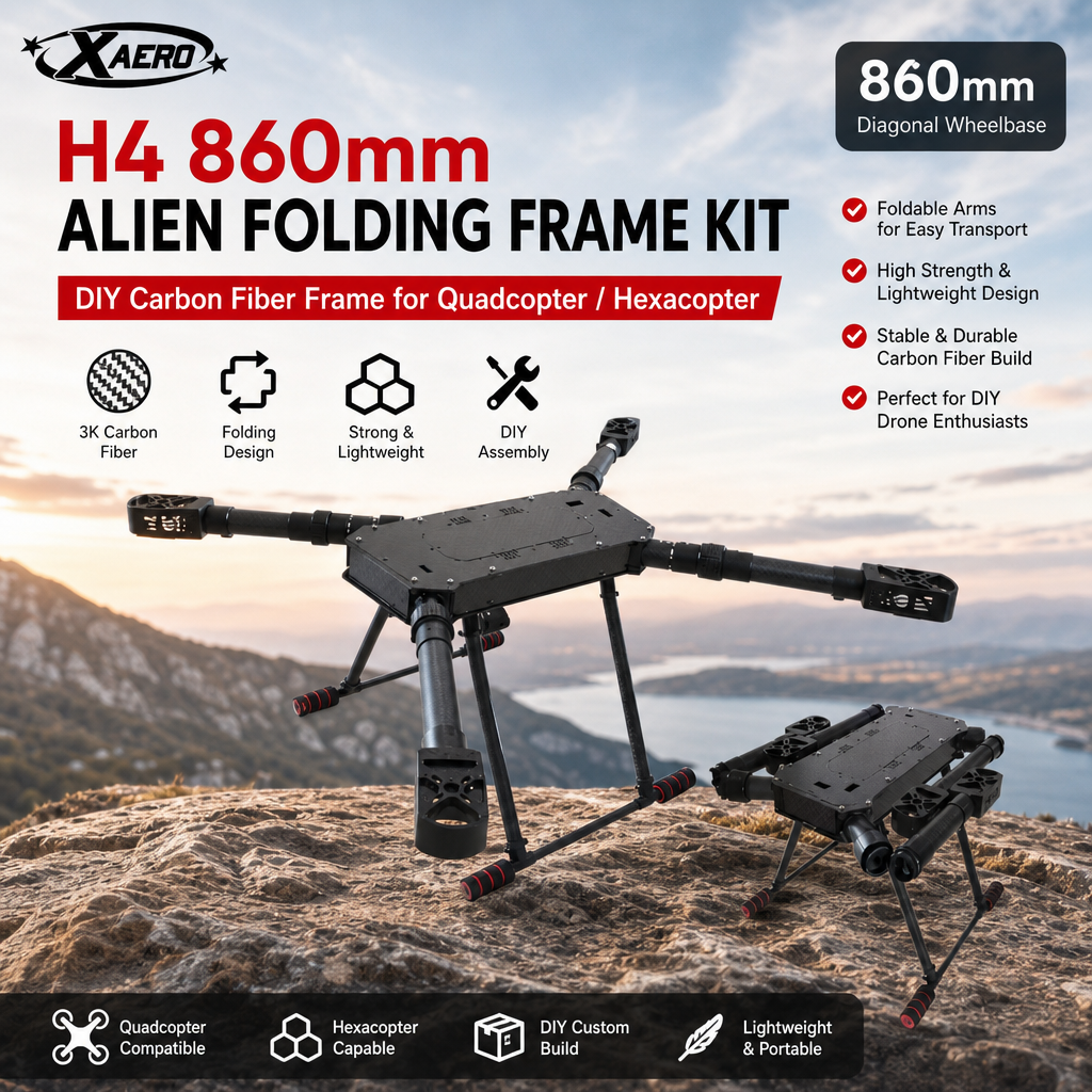 XAERO DIY H4 860mm Alien Foldi - Drone Kit Hexacopter recension och pris